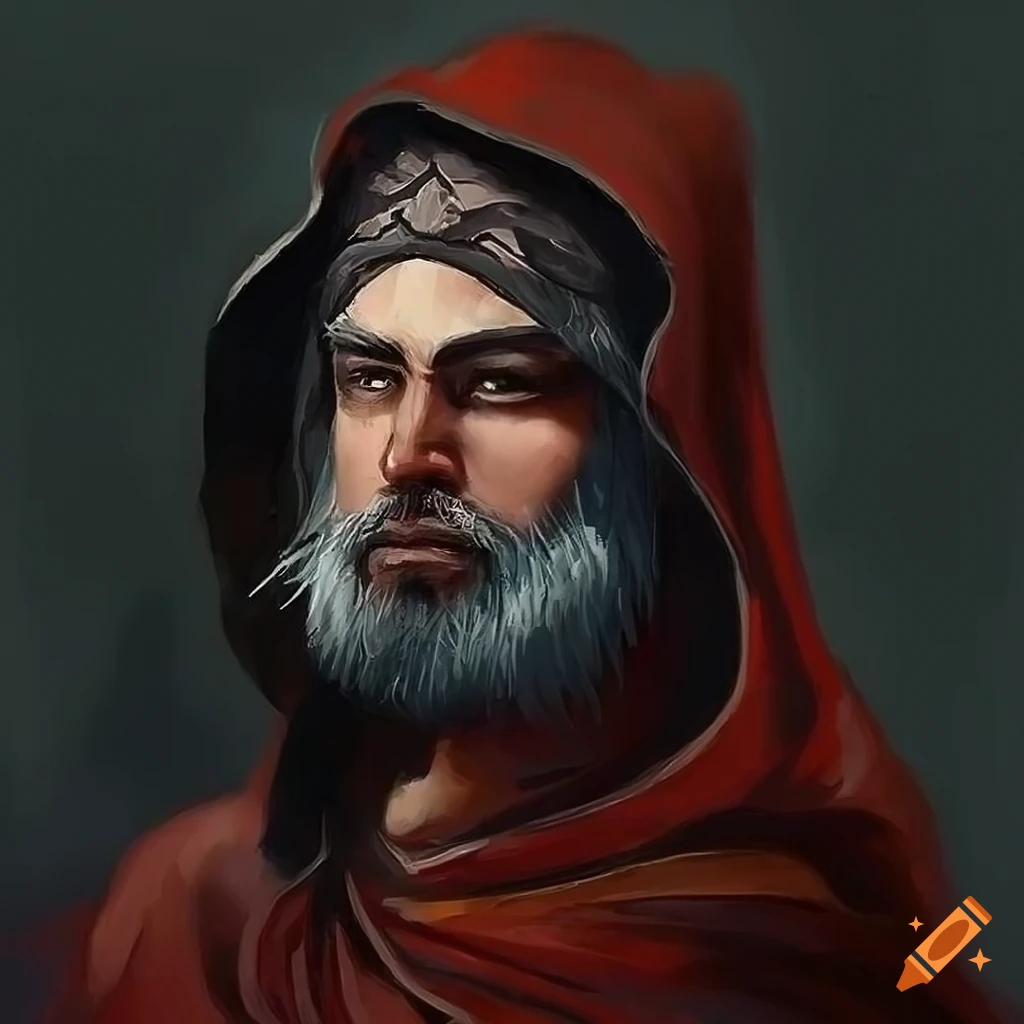 impressionist painting of a cunning arabian sorcerer