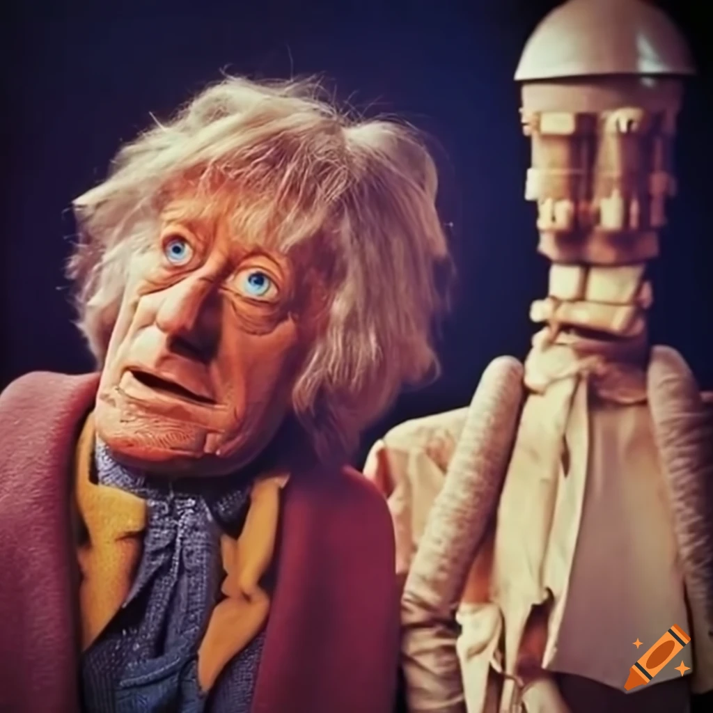 Doctor Who TV studio set with puppets