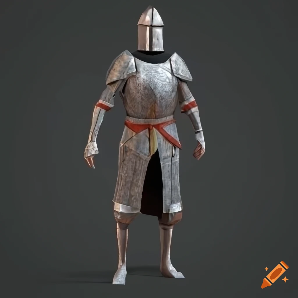 epic medieval knight posing in T-pose