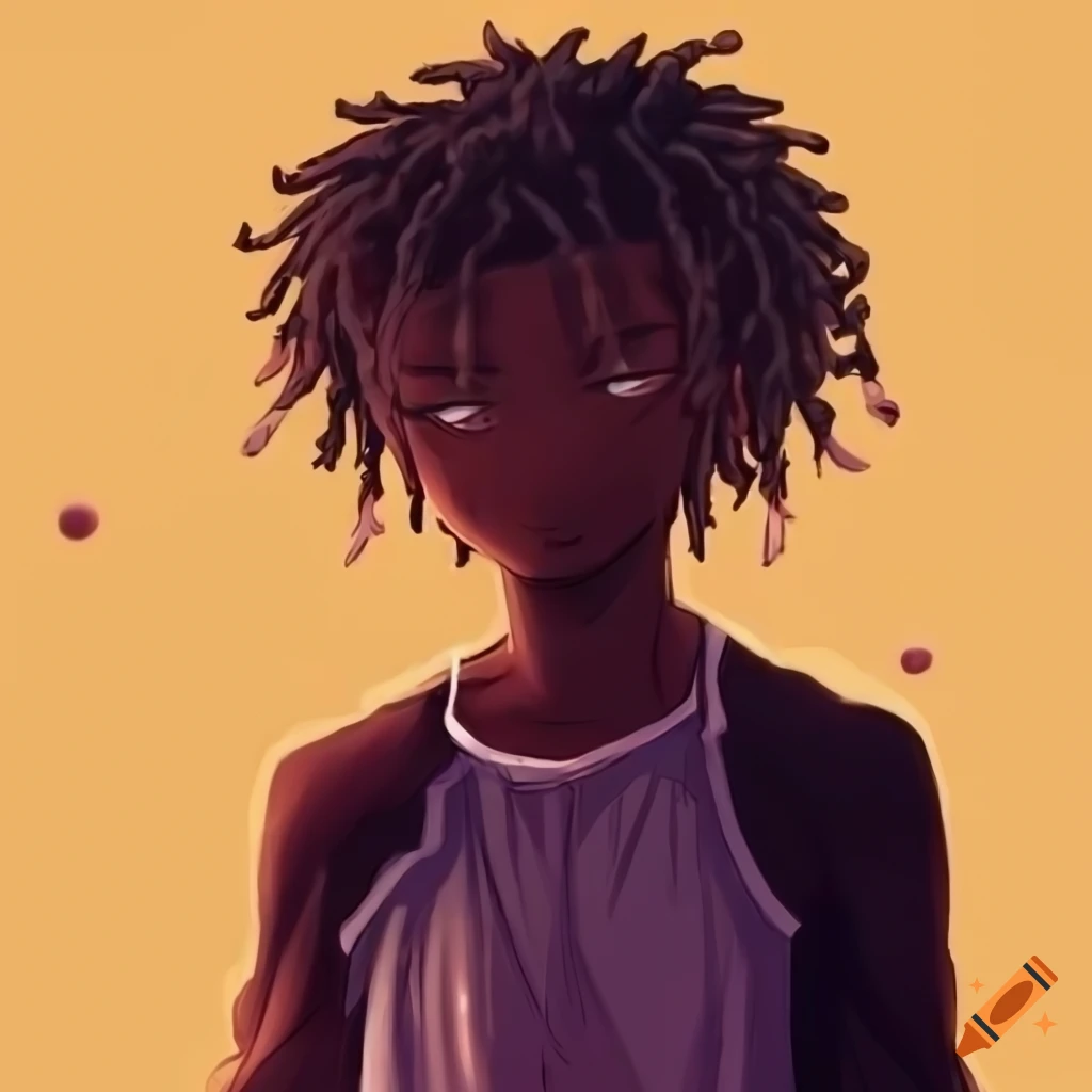 Anime Style Portrait Of A Black Male With Short Dreads On Craiyon