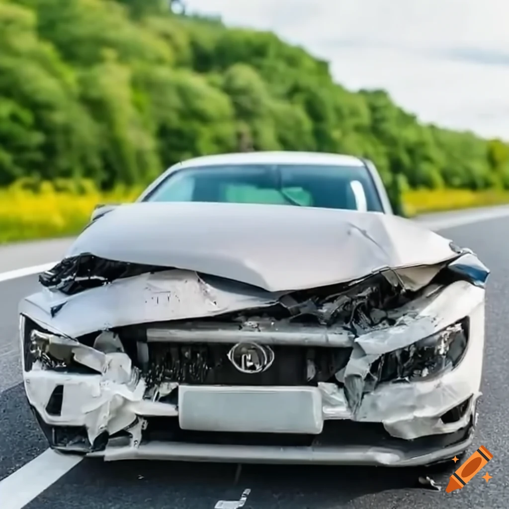 image of a crashed GR86 on a highway
