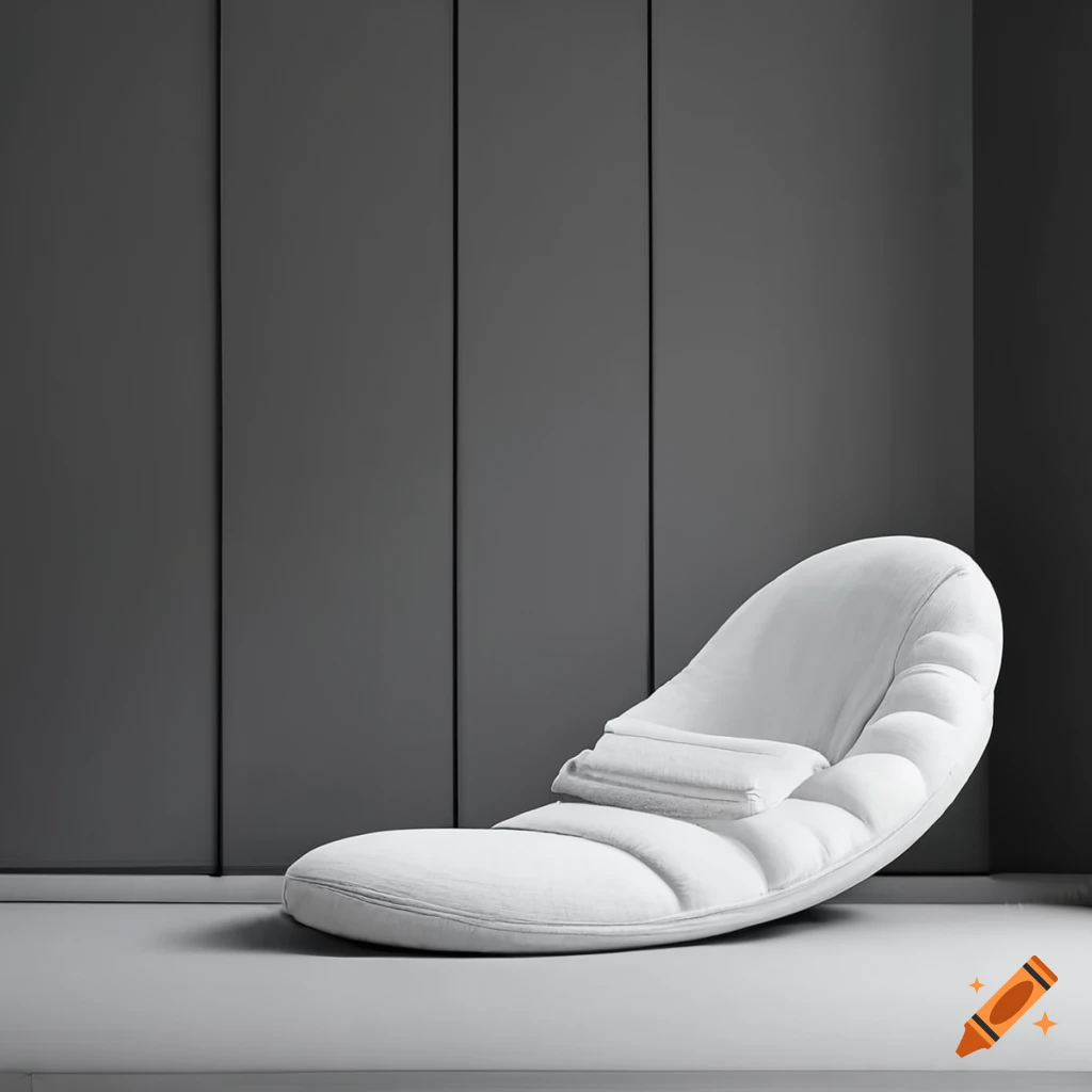 White chaise lounge in a minimalist apartment