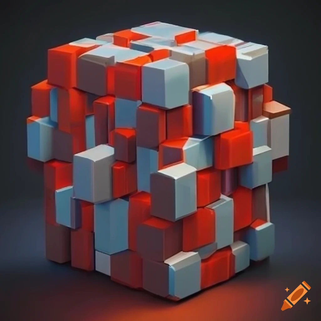 hyper realistic cube artwork