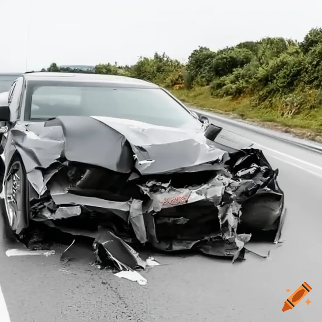 image of a crashed GR86 on a highway