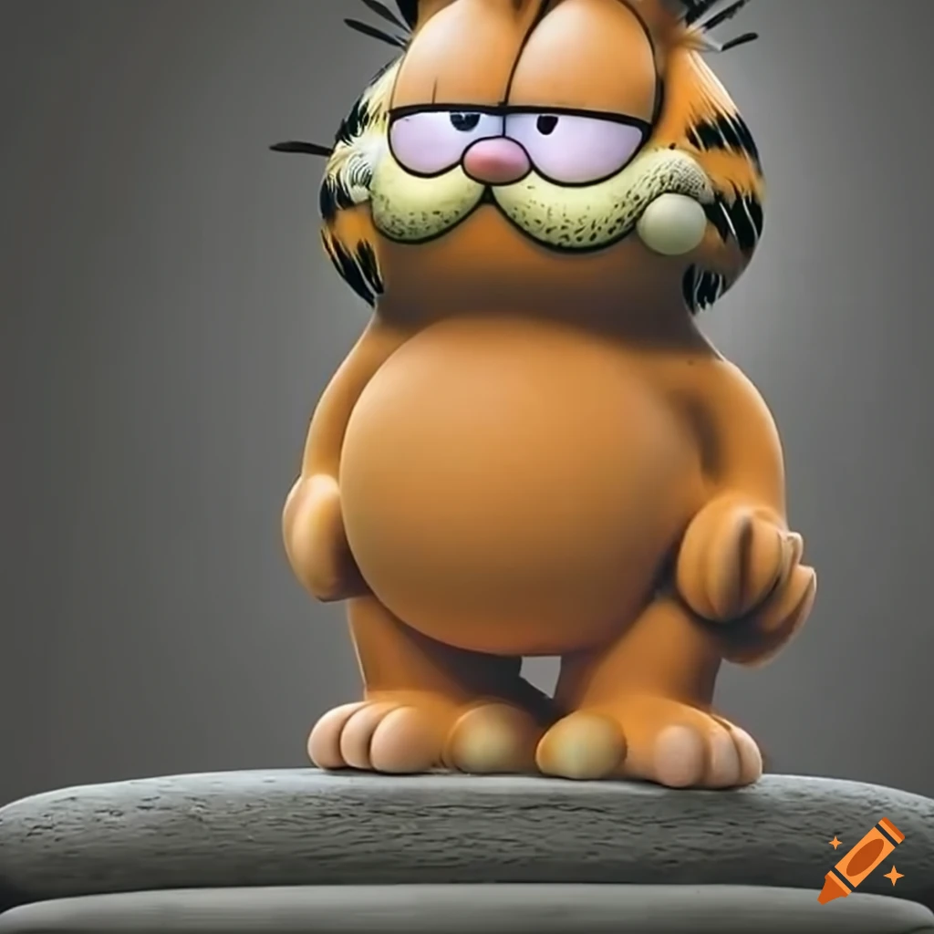 Garfield in a zen garden