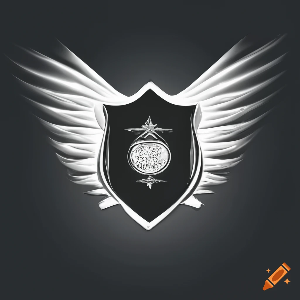 sleek cop badge logo with wings