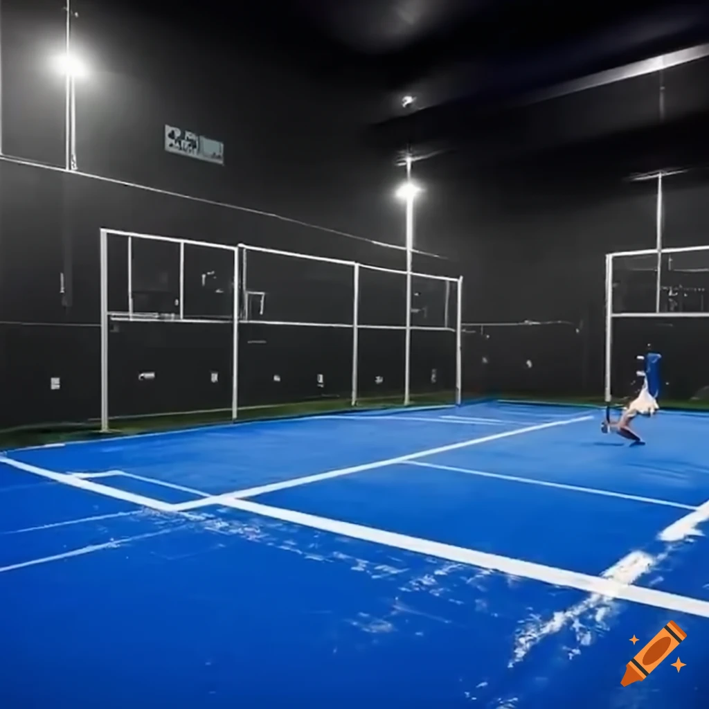 padel pitch with digital screen