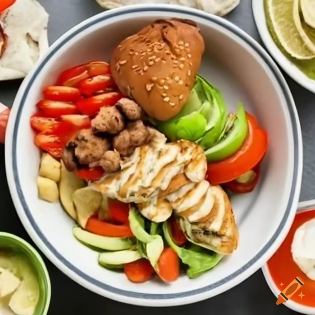 Delicious whopper burger with ranch dressing