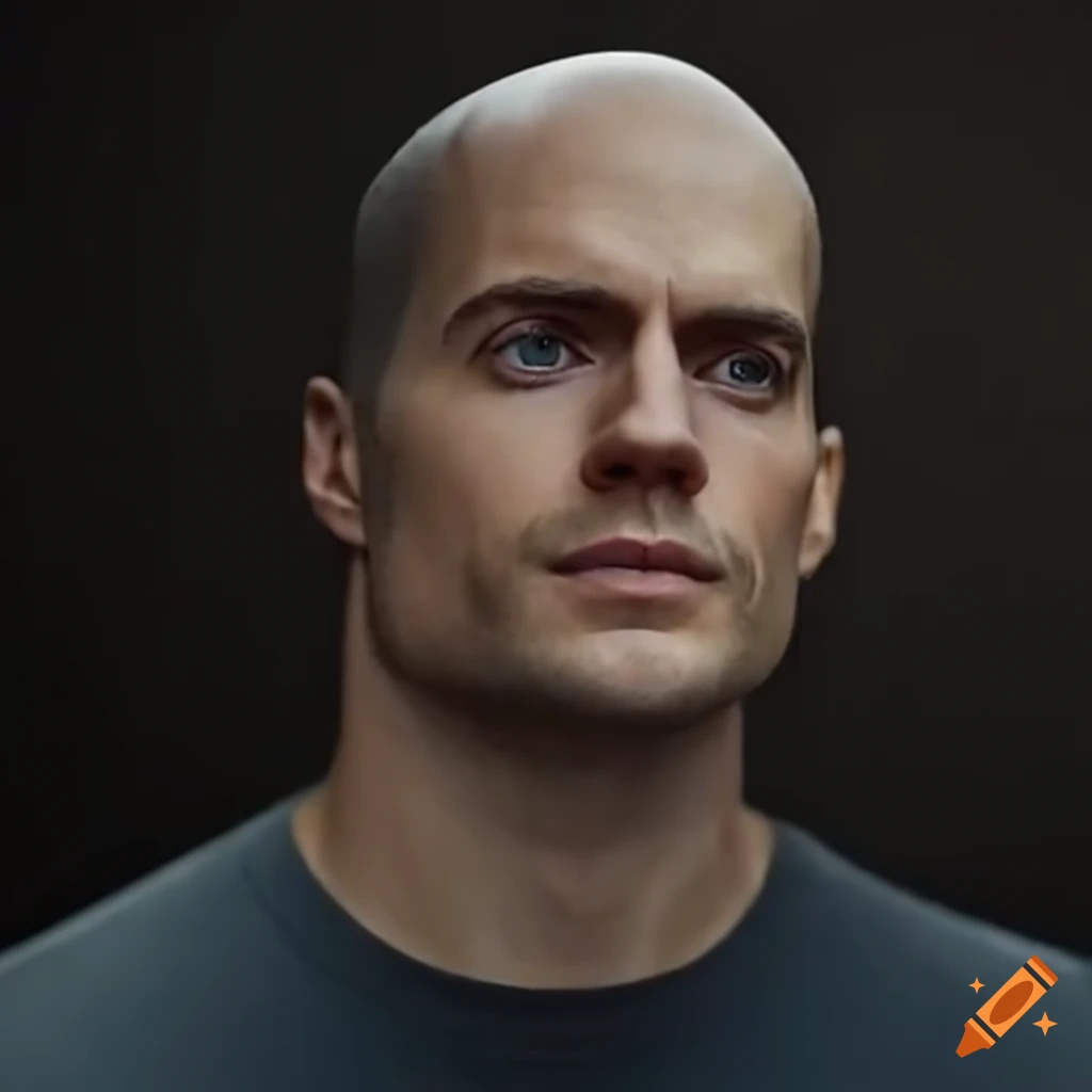 Henry cavill with a bald head on Craiyon