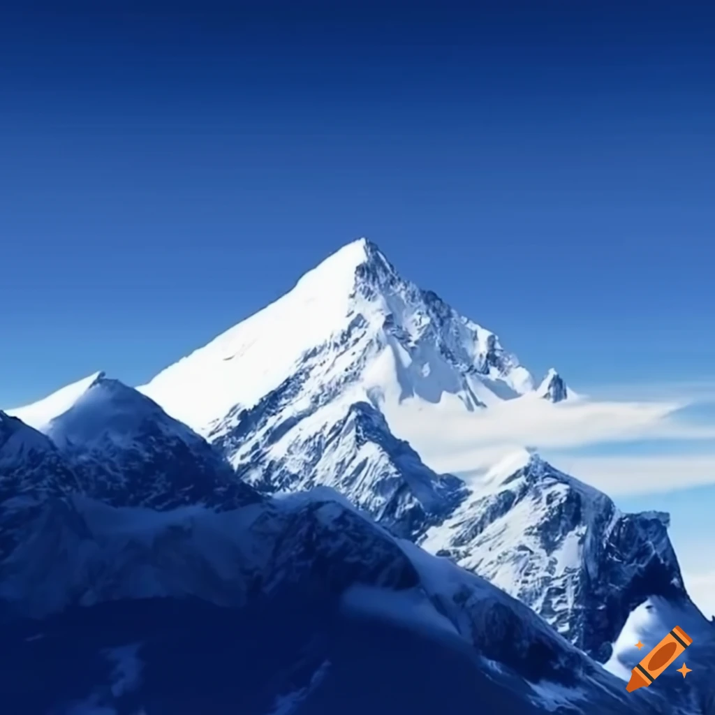 Snow Capped Jagged Mountain Range