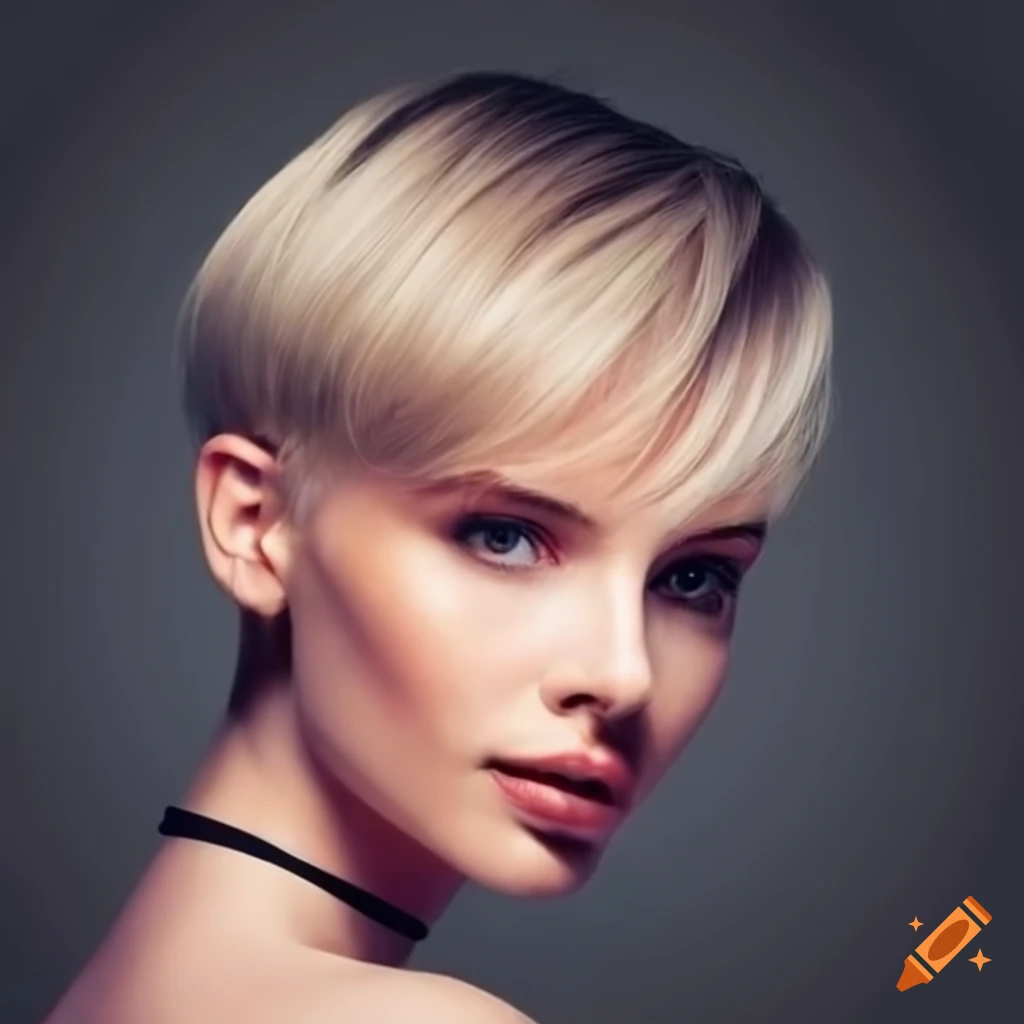 portrait of a young woman with a short bob haircut