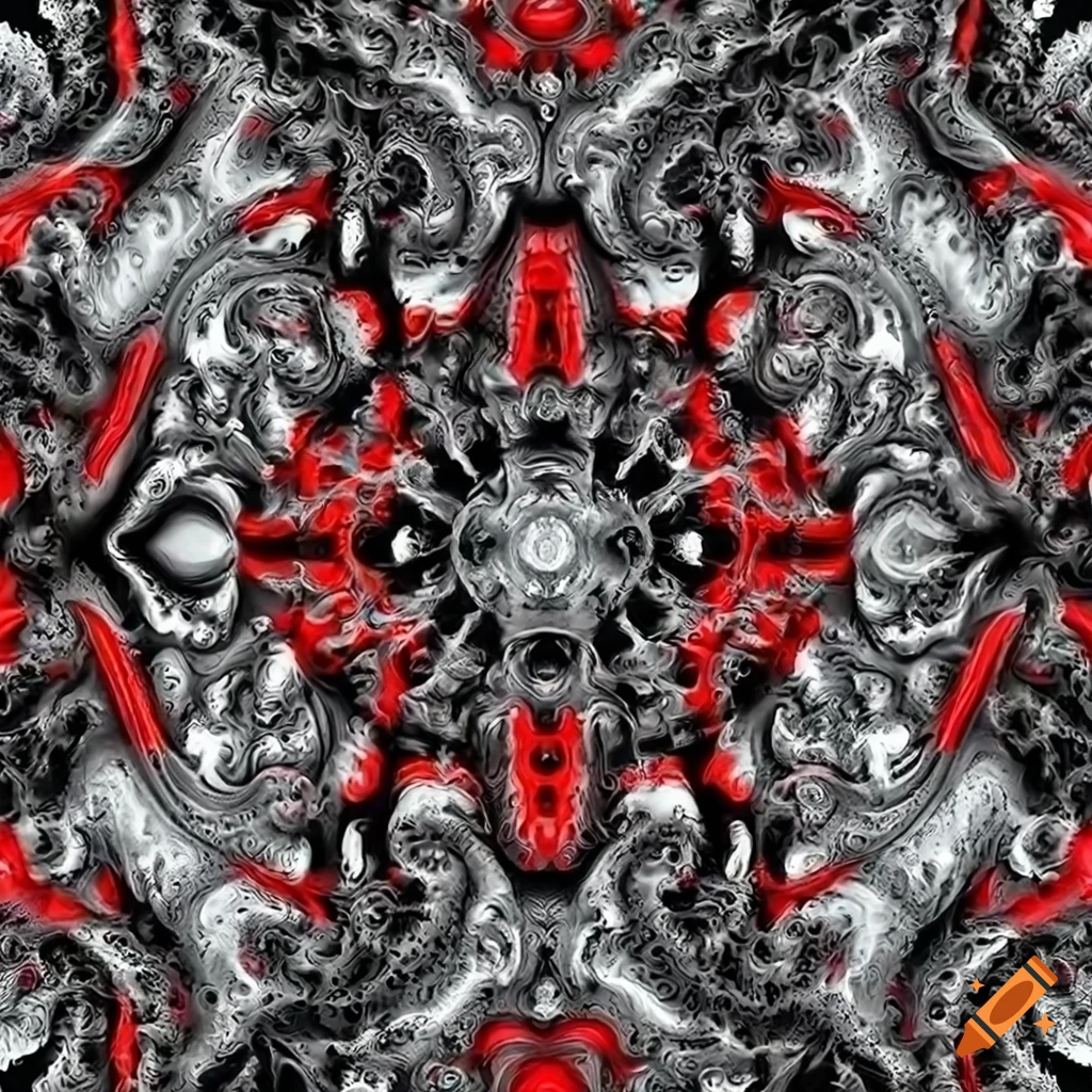 seamless fractal pattern in HR Giger style