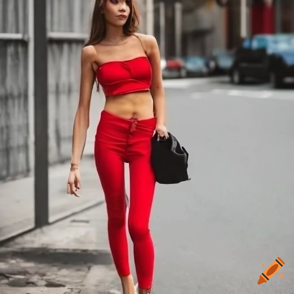 Combat Dollies Red Bamboo Fitness Leggings | Matching Sports Bra available-cheohanoi.vn