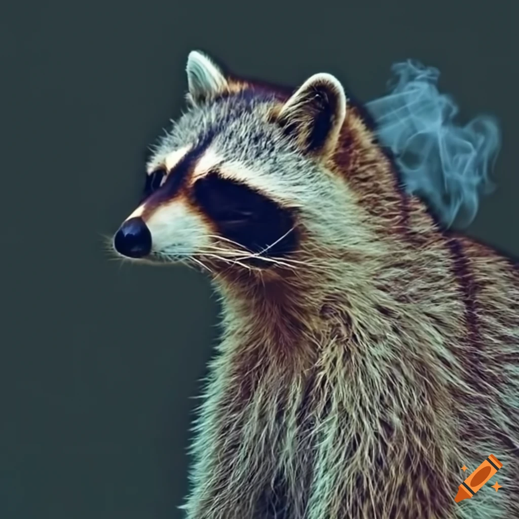 raccoon smoking