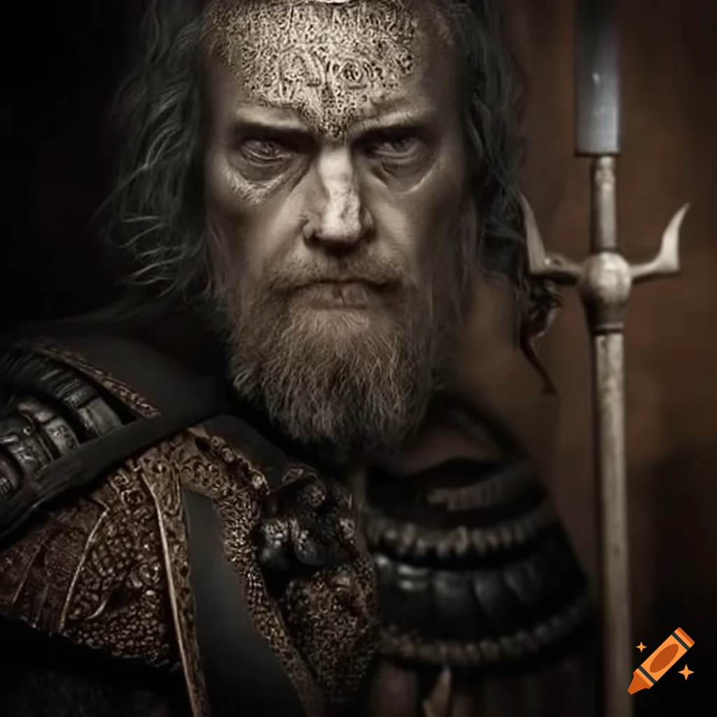 Hyper realistic artwork of gothic king arthur