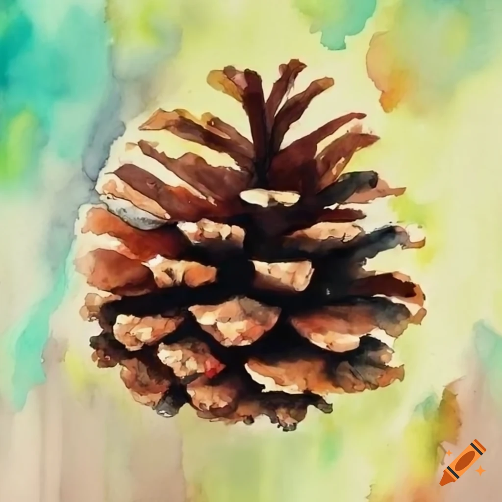 Colored pencil drawing of a ponderosa pine tree on Craiyon