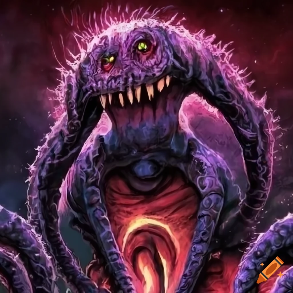 Abstract art inspired by shoggoth and deep one