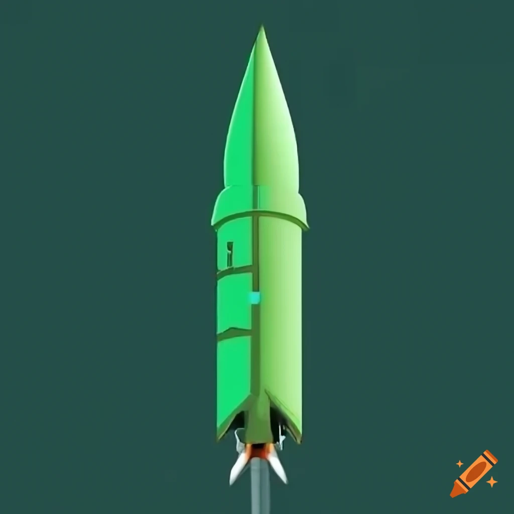 Green missile pointing downwards on Craiyon