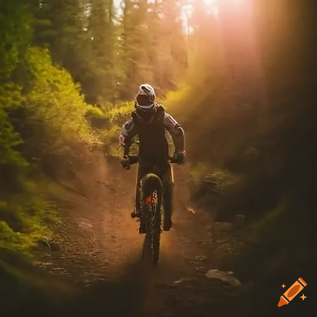 enduro biker riding through a field