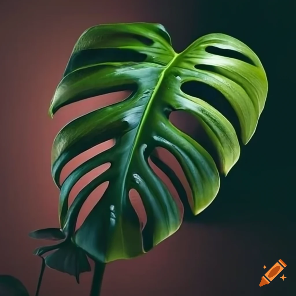 Monstera plant with a cup of coffee