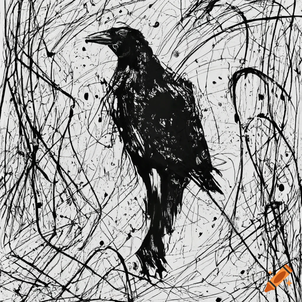 Grungy Abstract Raven Illustration Tattoo Element Stock Illustration  580966342 | Shutterstock