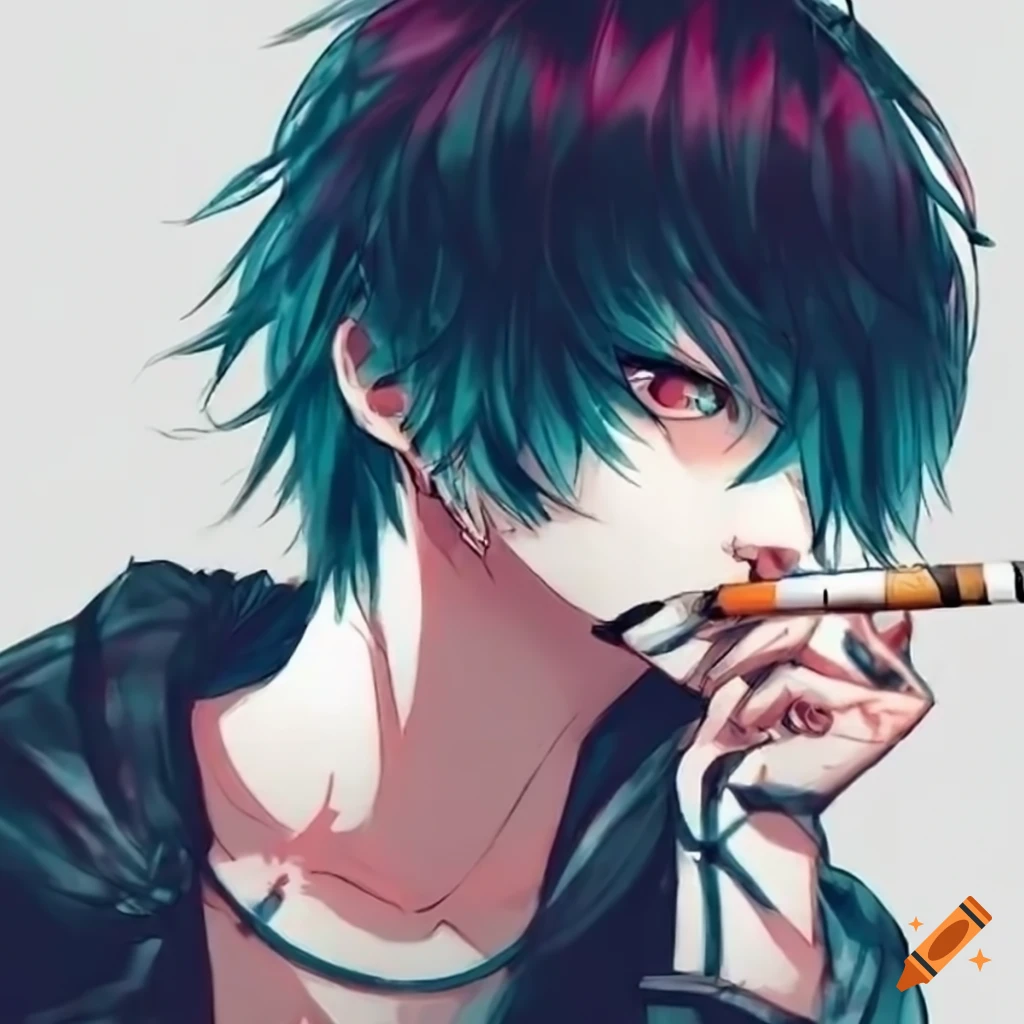 image of an anime character smoking a cigarette