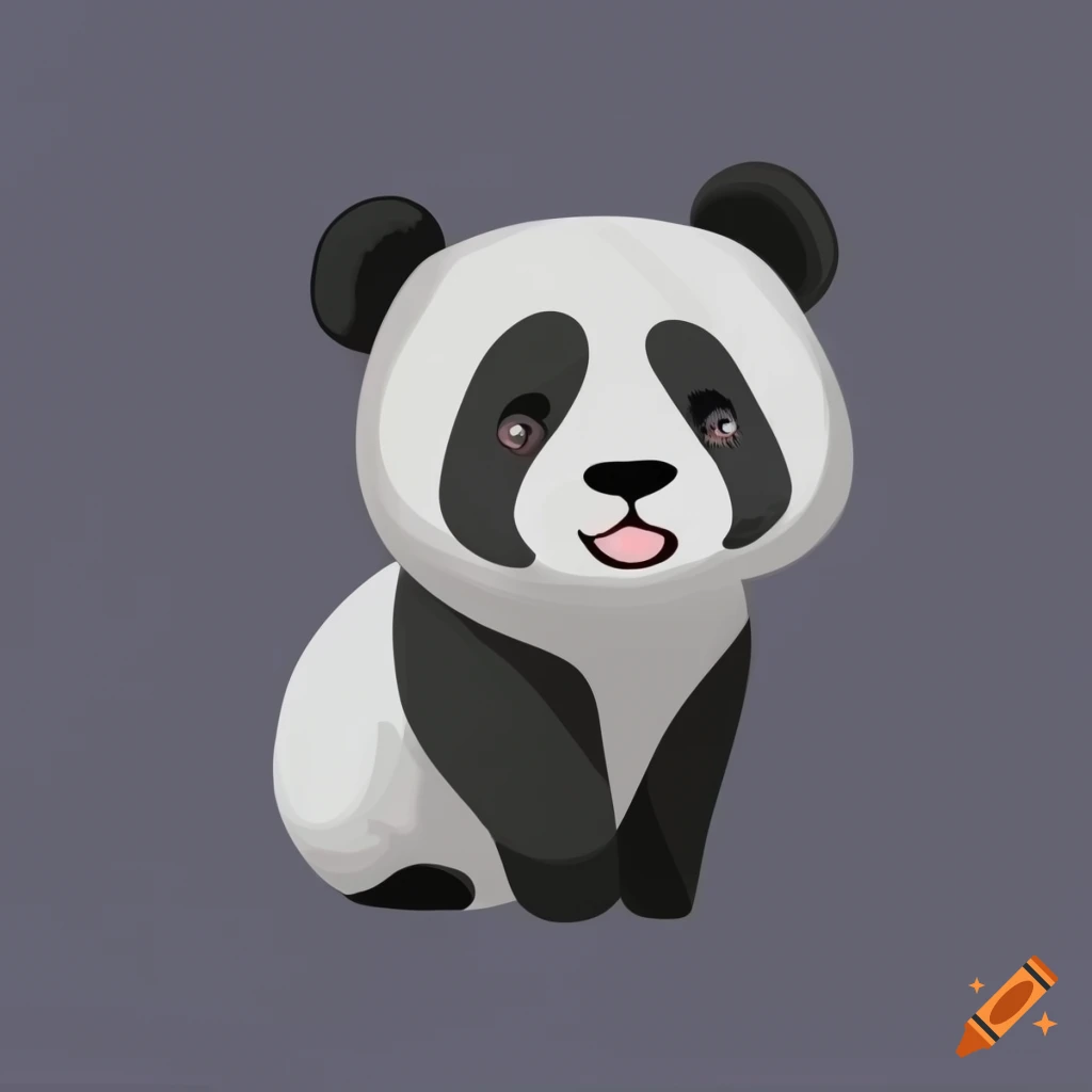 Cute Grey Pandas Pattern 