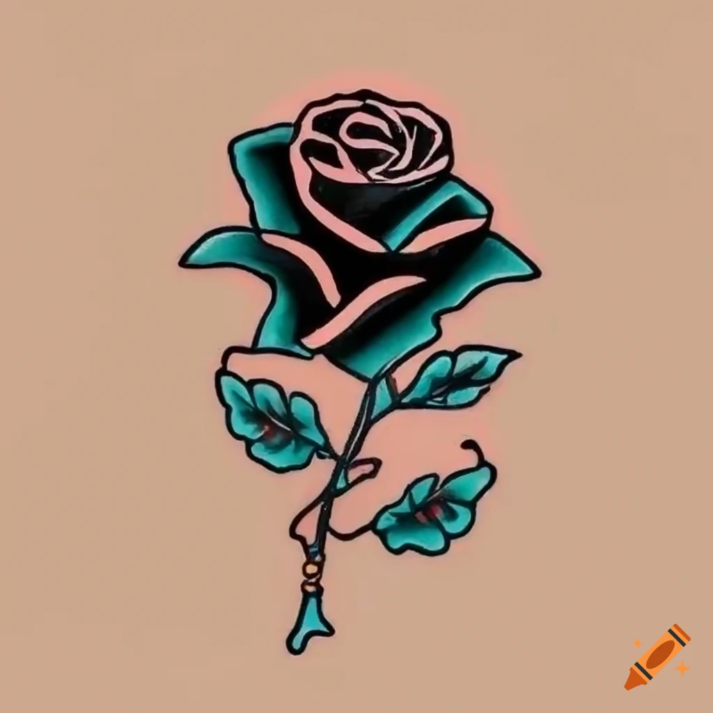 tattoo old school roses illustration | Old school tattoo designs, Traditional  rose tattoos, Traditional tattoo flowers