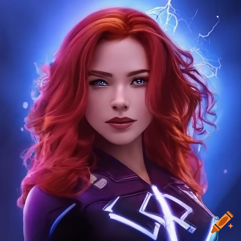 illustration of a woman with lightning powers
