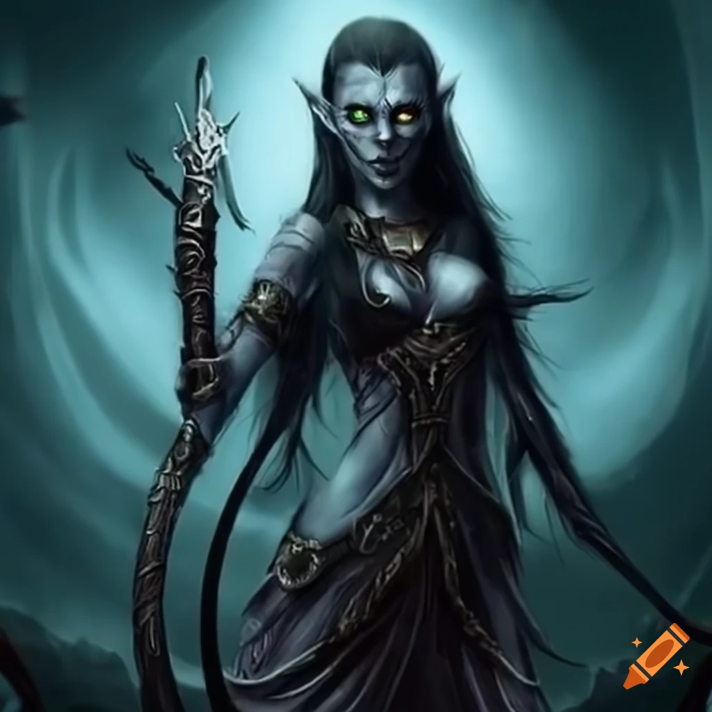 dark elf casting a powerful spell