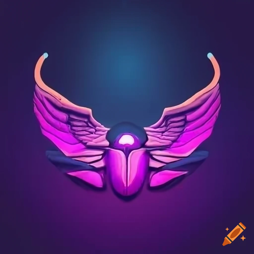 cyberpunk winged scarab logo