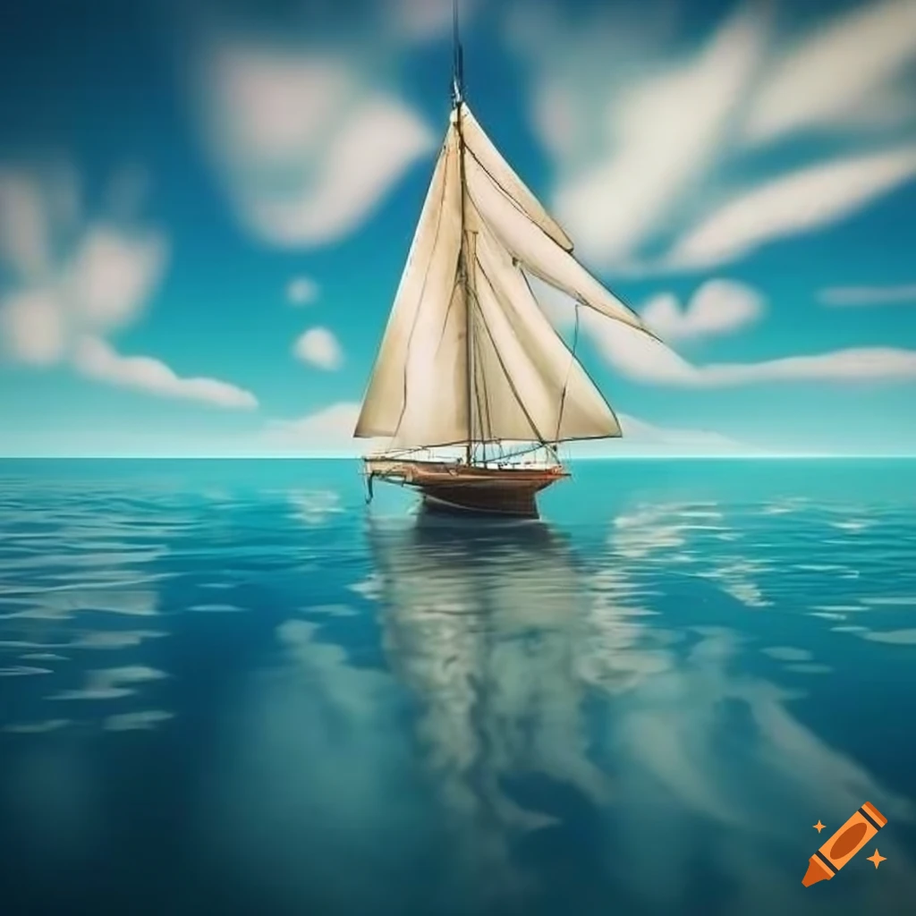 surreal photography of a sailboat in the Pacific seas