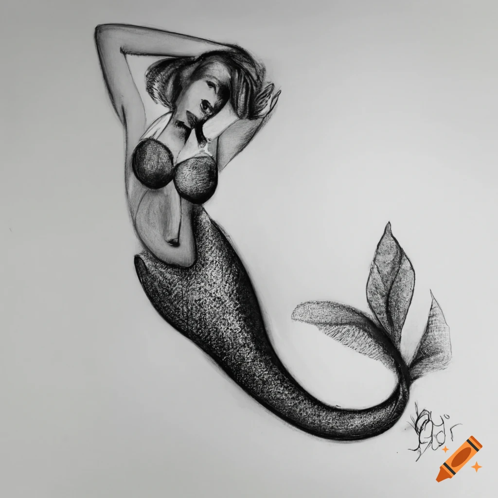 Mermaid Print. Drawing by EB Hudspeth - Fine Art America