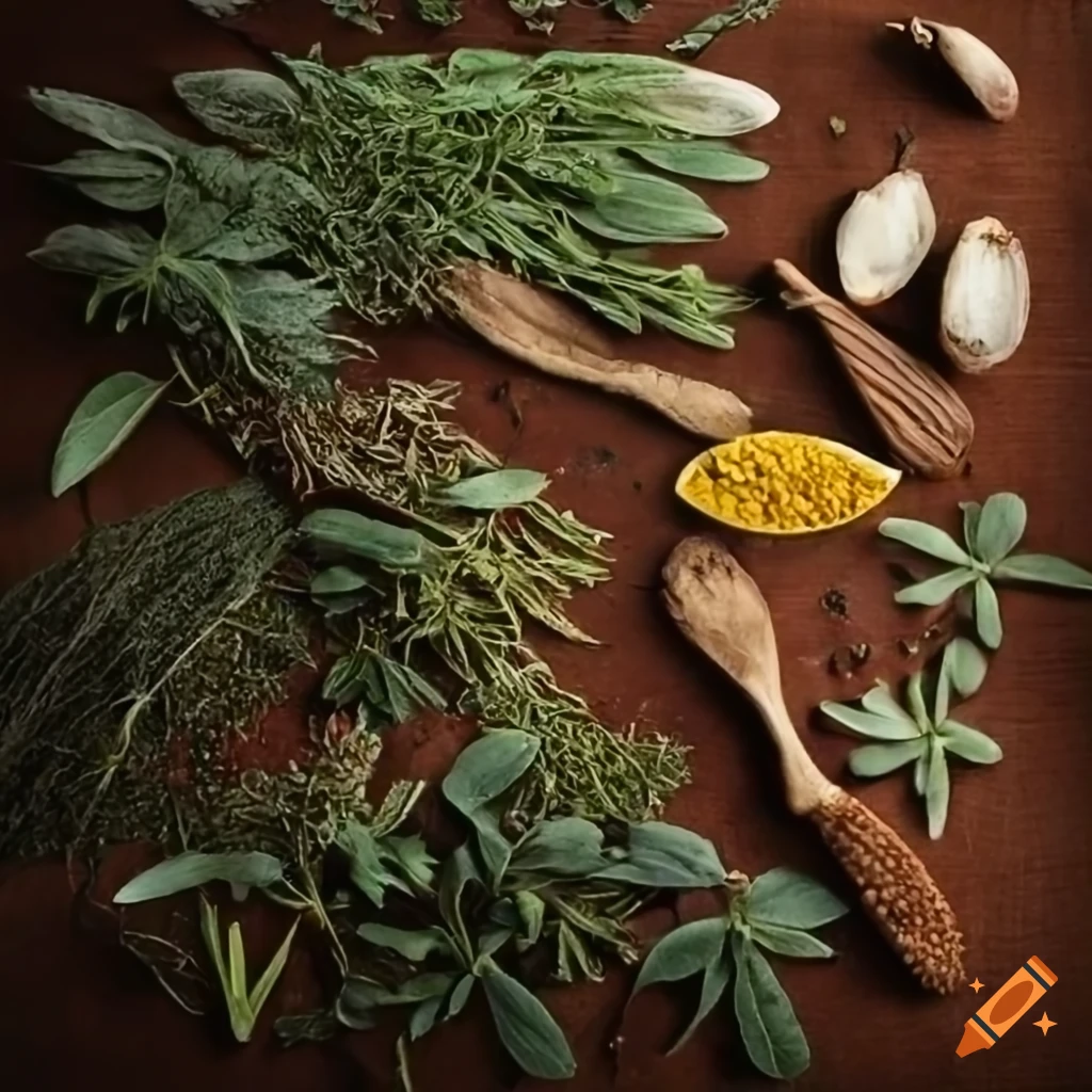 Background of herbs and spices for website header on Craiyon