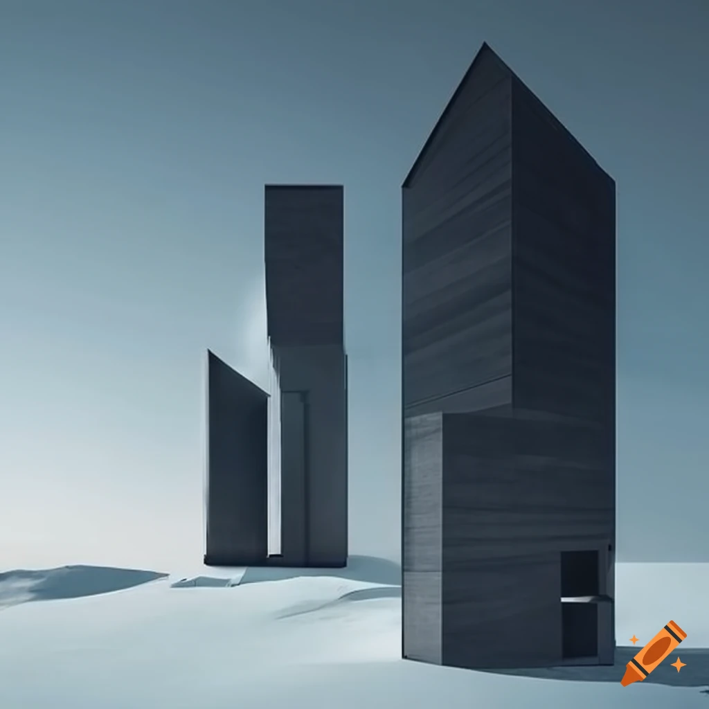 Minimalistic tower cabin architecture on Craiyon