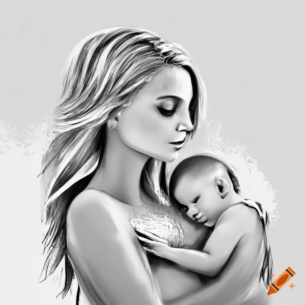 I Love You Mother Png Picture - Mother And Child Drawing, Transparent Png ,  Transparent Png Image - PNGitem