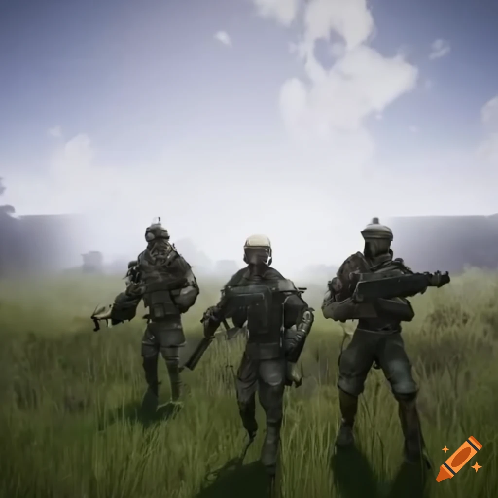 sci-fi British soldiers with flag and tank in Unreal Engine 5