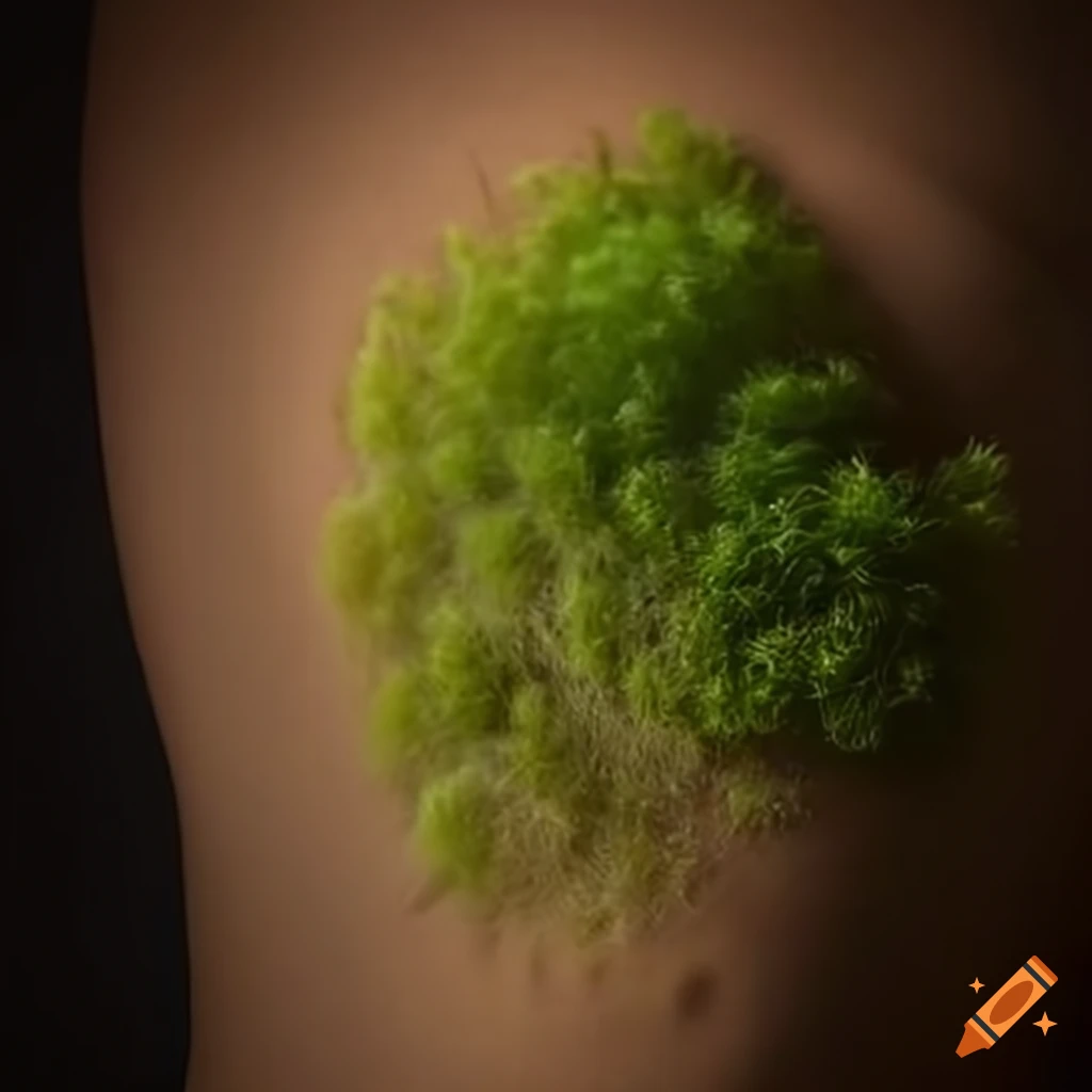 close up of moss treatment on a back