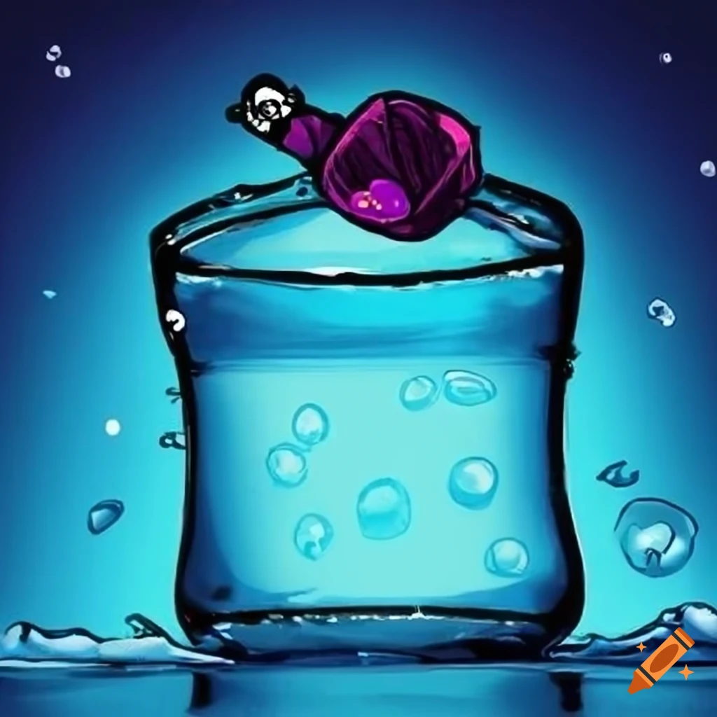 drawing of a ZIM purified water bottle