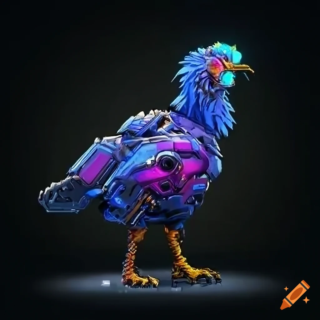 cyberpunk chicken cyborg