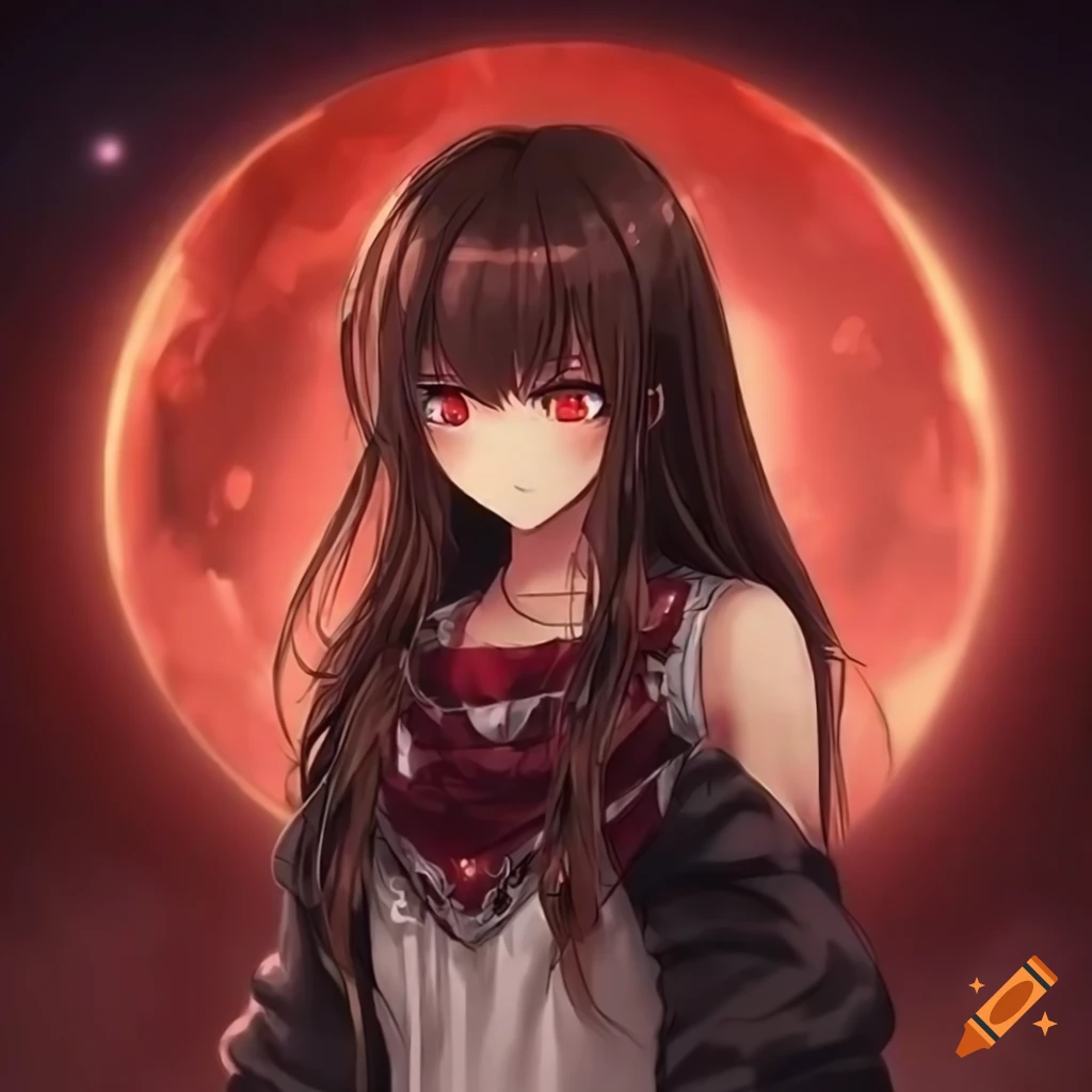 Anime girl with red eyes