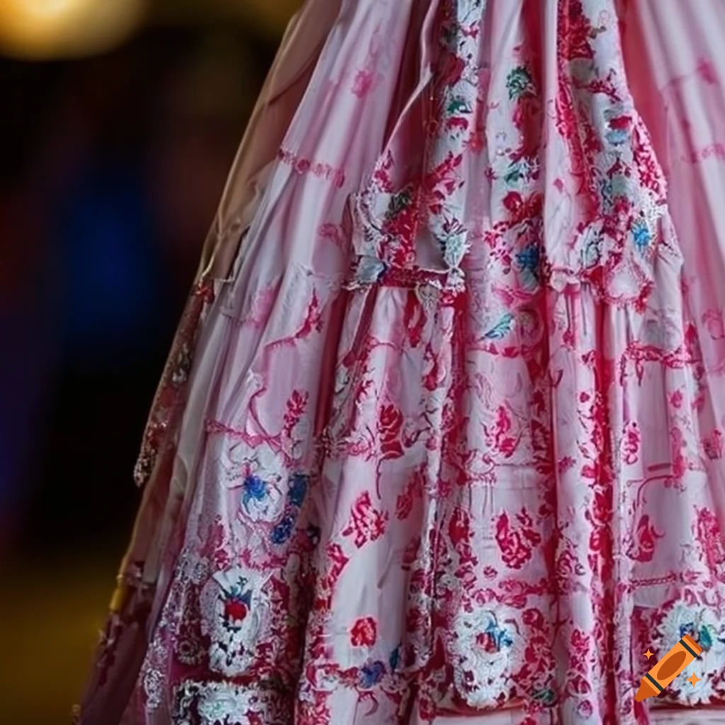 Prom dress with traditional swedish designs on Craiyon