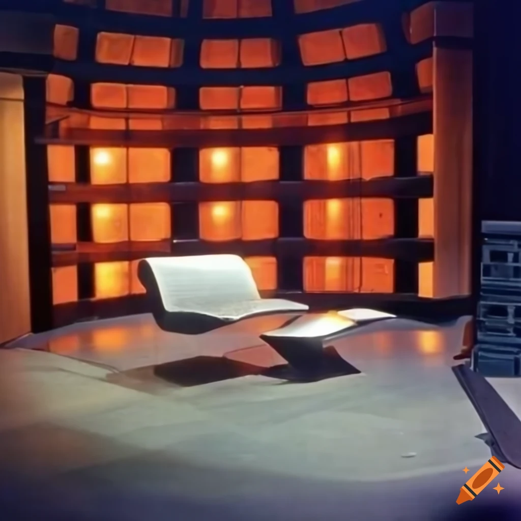 retro Doctor Who TV set with orange lighting