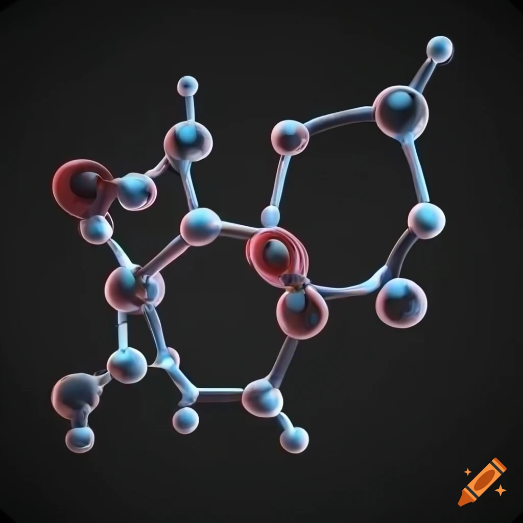 3d animation of antibiotic molecule on black background on craiyon