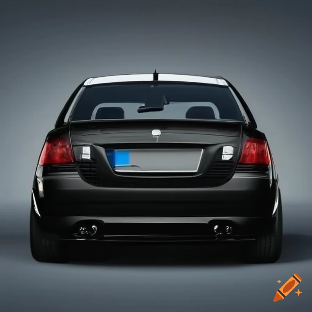 rear view of a black CCI Commodore sedan car