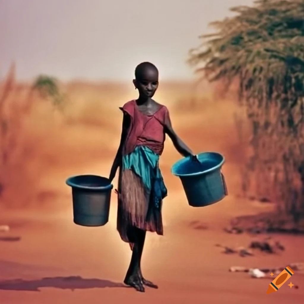image of people carrying water in southern Sudan