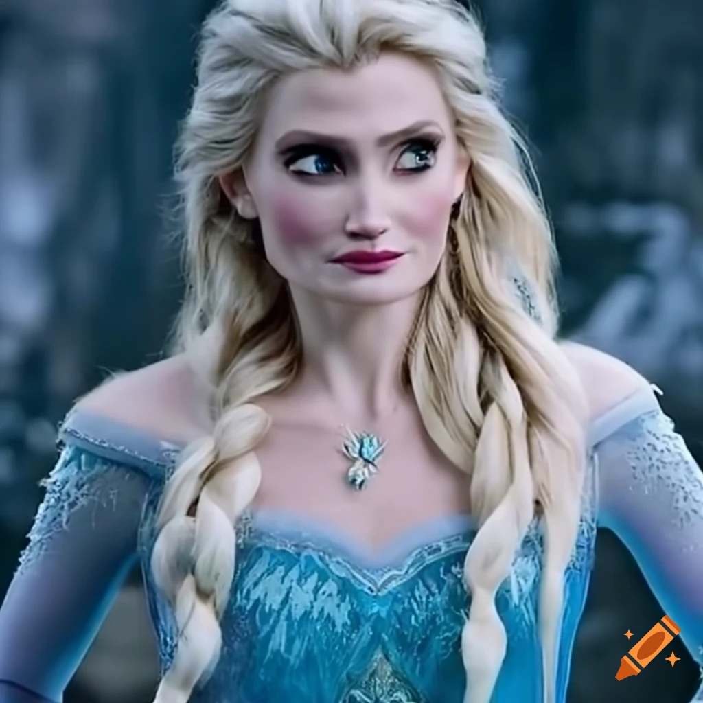 Idina Menzel portraying Elsa in live-action adaptation