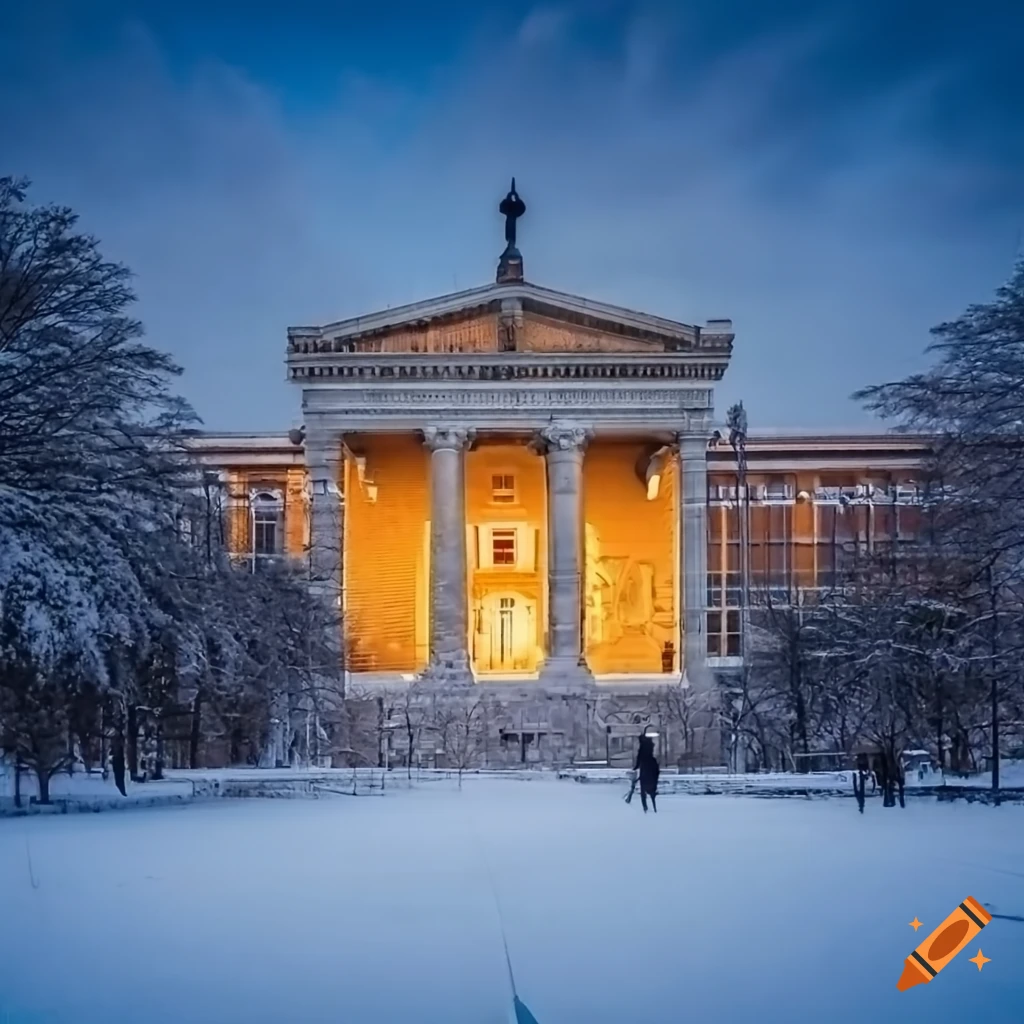 winter scene of National Technical University of Athens