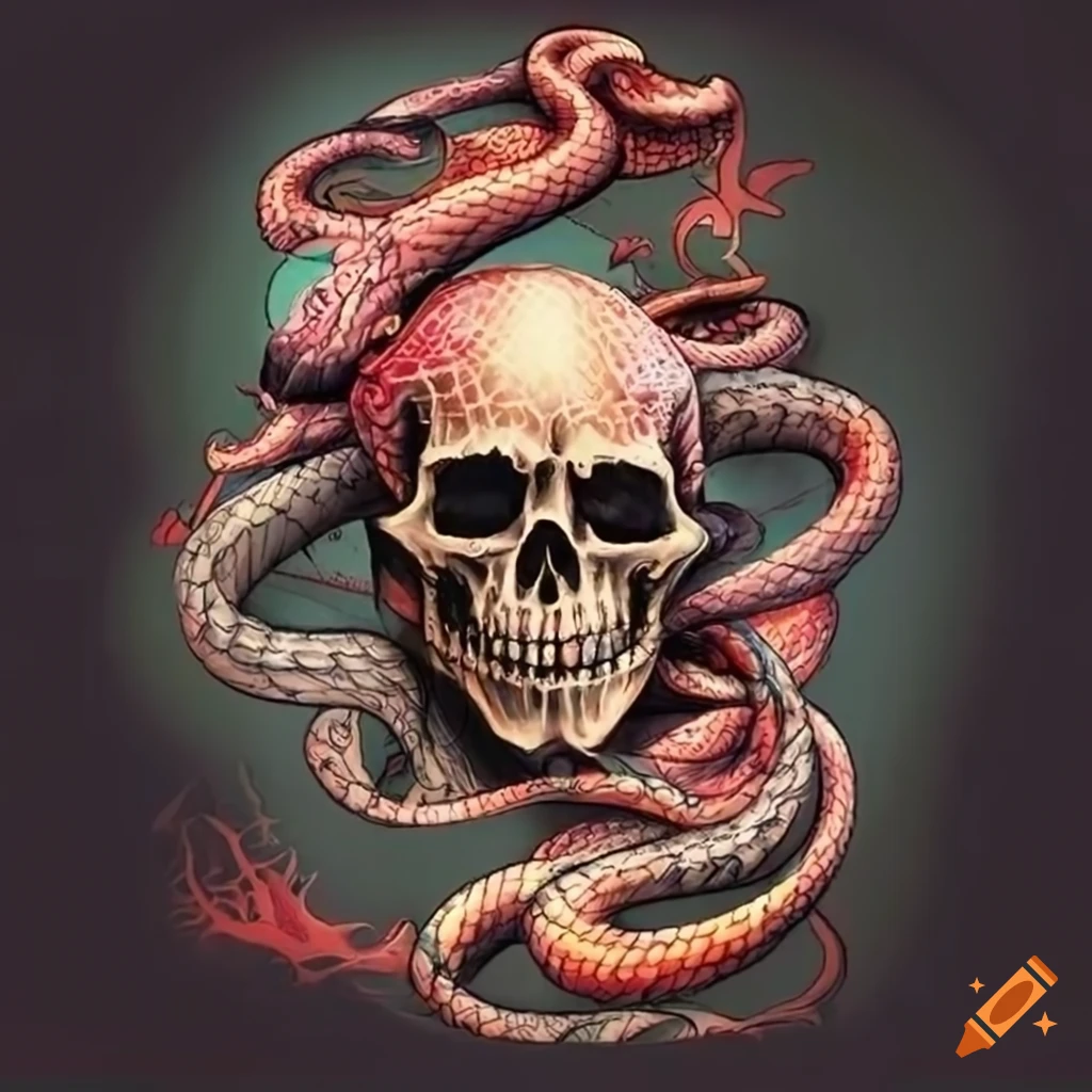 Snake Skull tattoo | Joel Gordon Photography