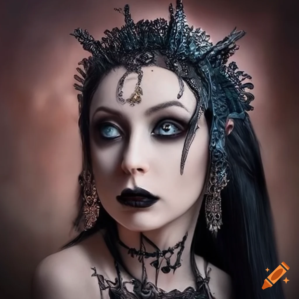 Hyper realistic gothic queen portrait on Craiyon